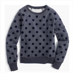 J. Crew Textured Polka Dot Crew Neck Sweater